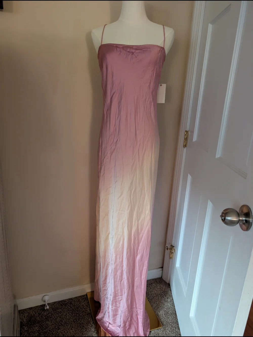 ​NWT Good American Sunset Gradient Satin Slip Maxi Dress Size M